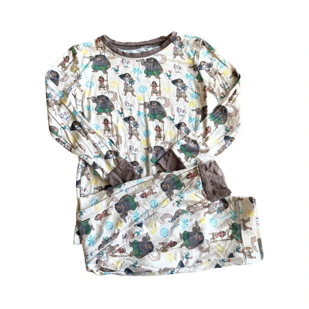 Moana Bamboo Long Sleeve Pants Kids PJs Pajamas - Size 4-5Y